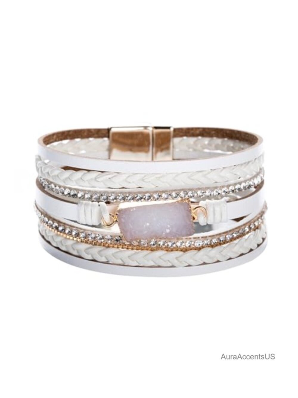 Leather Wrap Bracelet Boho Multi-Layer Cuff